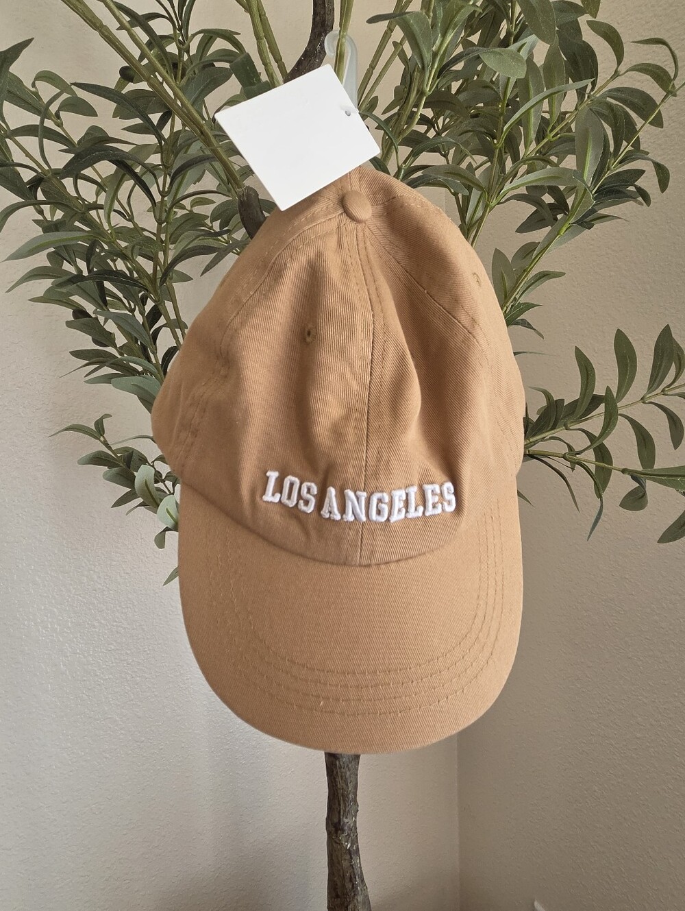 Unisex Los Angeles Embroidered Cap - Tan